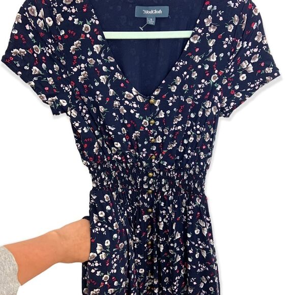 ModCloth Inspired Anytime Midi Dress -blue floral (H15) - Picture 9 of 10